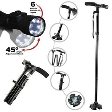 Load image into Gallery viewer, Foldable Slip Resistant LED Walking Cane