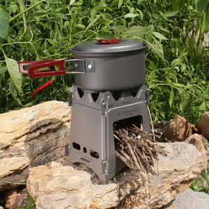 Ultralight Foldable Titanium Wood Burner Camping Stove