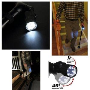 Foldable Slip Resistant LED Walking Cane