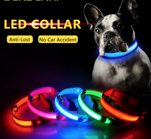 Night Watch LED Nylon Light Collar For Dogs