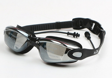 Load image into Gallery viewer, Pro Adjustable HD Anti-Fog Swim Goggles with Attached Earplugs
