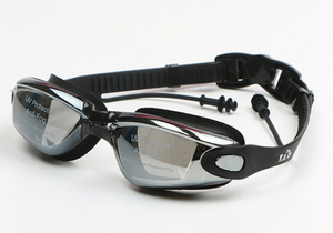 Pro Adjustable HD Anti-Fog Swim Goggles with Attached Earplugs
