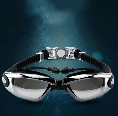 Pro Adjustable HD Anti-Fog Swim Goggles with Attached Earplugs