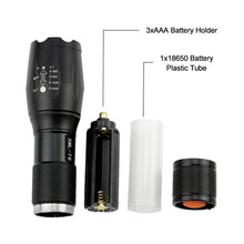 Load image into Gallery viewer, Tactical 5 Modes Zoomable LED Flashlight