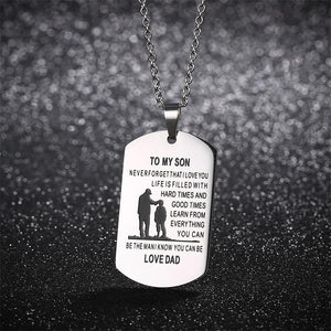 To My Son, Custom Engraved Pendant Necklace