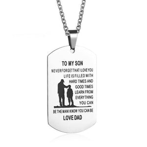 To My Son, Custom Engraved Pendant Necklace