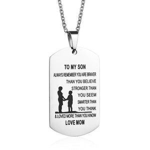 To My Son, Custom Engraved Pendant Necklace