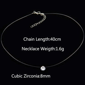 Elegance® Silver Invisible Chain Rhinestone Choker