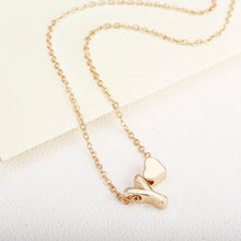 Load image into Gallery viewer, Elegance® Personalized Gold Heart Initial Necklace