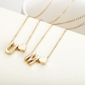 Elegance® Personalized Gold Heart Initial Necklace