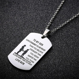 To My Son, Custom Engraved Pendant Necklace