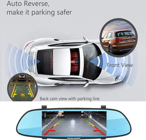 HD Dash Cam Rear View Mirror 1080p Display