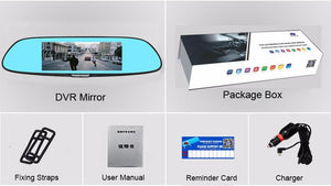 HD Dash Cam Rear View Mirror 1080p Display