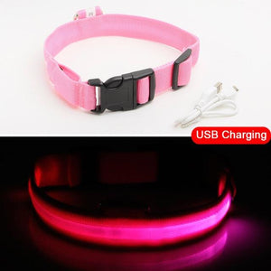 Night Watch LED Nylon Light Collar For Dogs