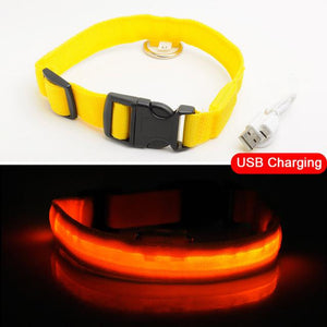 Night Watch LED Nylon Light Collar For Dogs