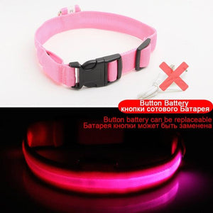 Night Watch LED Nylon Light Collar For Dogs