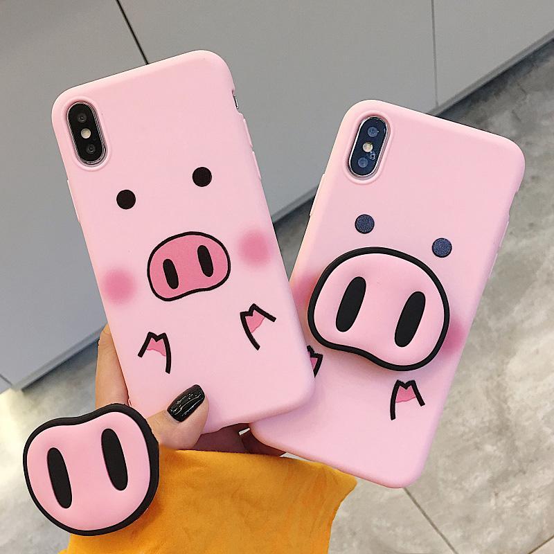 Cute Piggy Nose PopSocket Case for iPhones