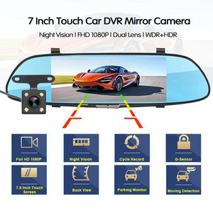 HD Dash Cam Rear View Mirror 1080p Display