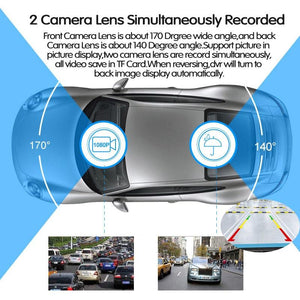 HD Dash Cam Rear View Mirror 1080p Display