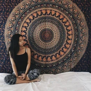 Indian Mandala Print Wall Tapestry