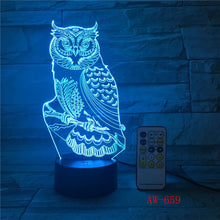 Load image into Gallery viewer, 3D LED Night Lights Spiritual Owl Lamp