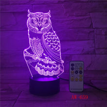 Load image into Gallery viewer, 3D LED Night Lights Spiritual Owl Lamp