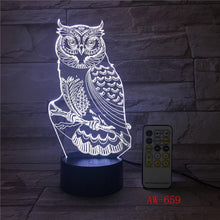 Load image into Gallery viewer, 3D LED Night Lights Spiritual Owl Lamp