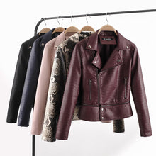 Load image into Gallery viewer, Luxury Faux Leather Jacket For Women