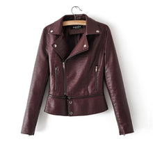 Load image into Gallery viewer, Luxury Faux Leather Jacket For Women